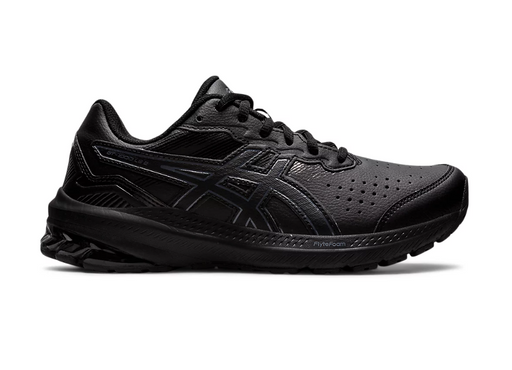 ASICS MENS GT-1000 LEATHER 2 (2E WIDE) BLACK / BLACK [SZ:8]