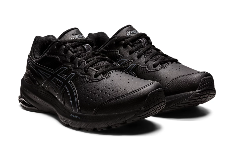 ASICS MENS GT 1000 LEATHER 2 2E WIDE BLACK BLACK Karratha Adventure Sports