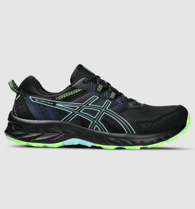 ASICS MENS GEL-VENTURE 9  BLACK / ILLUMINATE MINT [SZ:8]