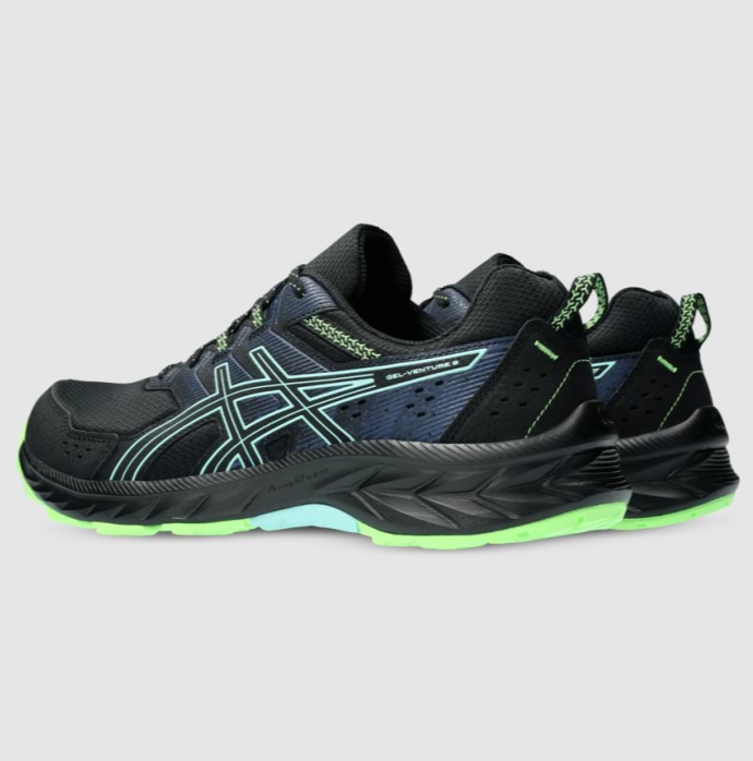 ASICS MENS GEL-VENTURE 9  BLACK / ILLUMINATE MINT [SZ:8]